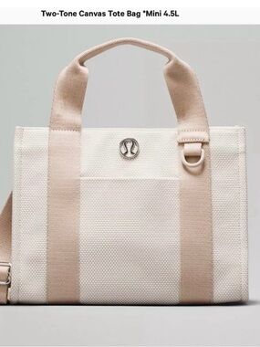 🌸LULULEMON Two-Tone Canvas Tote Mini 4,5L summer tote canvas resortwear beach